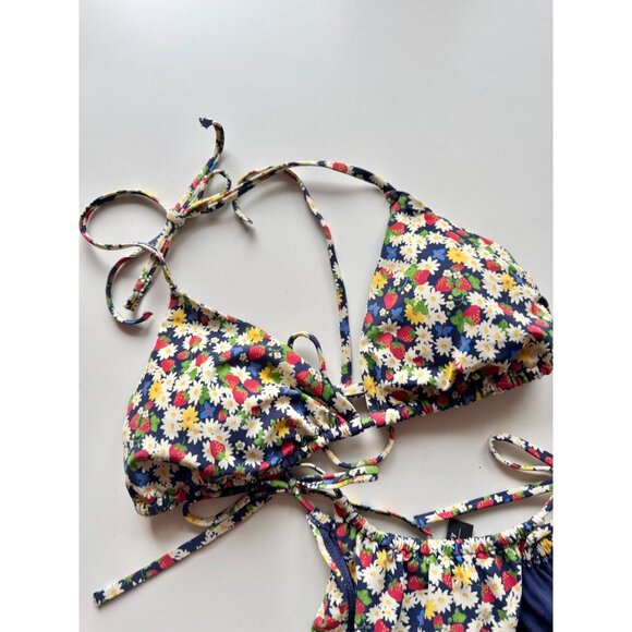 & OTHER STORIES Floral Strawberry 2pc Triangle Halter Bikini Set, Size 6/8 - Picture 6 of 14